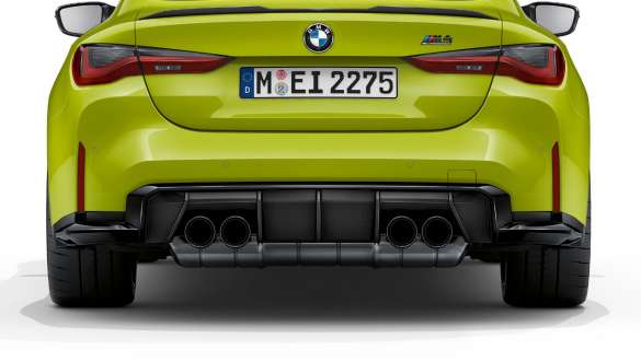 BMW M4 Competition Coupé G82 2020 M Sport exhaust system rear view 